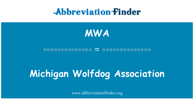 MWA: Μίτσιγκαν Wolfdog σύνδεσης