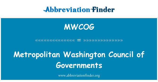 MWCOG: Washington Metropolitan Council of Governments