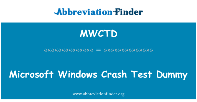 MWCTD: Microsoft Windows Crash Test Dummy
