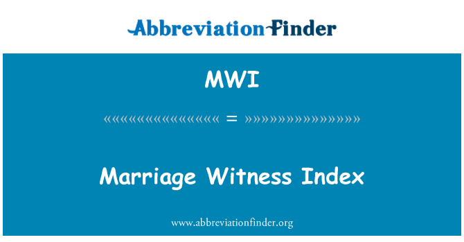 MWI: Äktenskap vittne Index