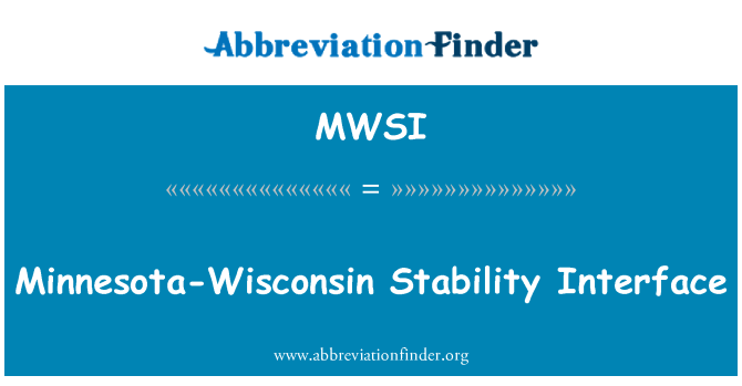 MWSI: Antara muka Minnesota-Wisconsin kestabilan