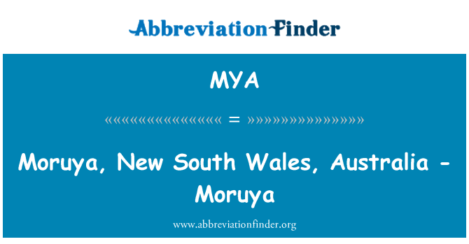 MYA: Moruya, baru South Wales, Australia - Moruya