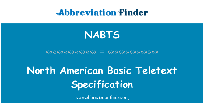 NABTS: 北美的基本電傳視訊規範
