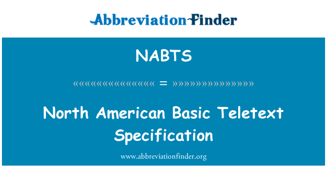 NABTS: Đặc điểm kỹ thuật của Bắc Mỹ cơ bản Teletext