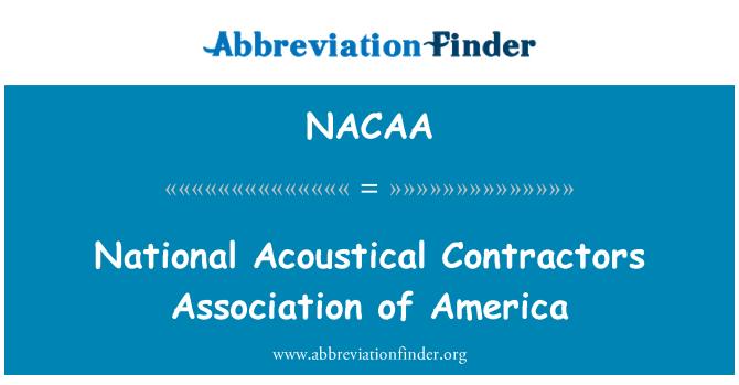 NACAA: Akustičke pod ugovorom asocijacija Amerike