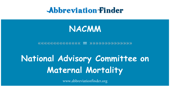NACMM: National Advisory Committee over moedersterfte