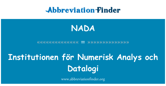 NADA: Institutionen för Numerisk 解析 och Datalogi