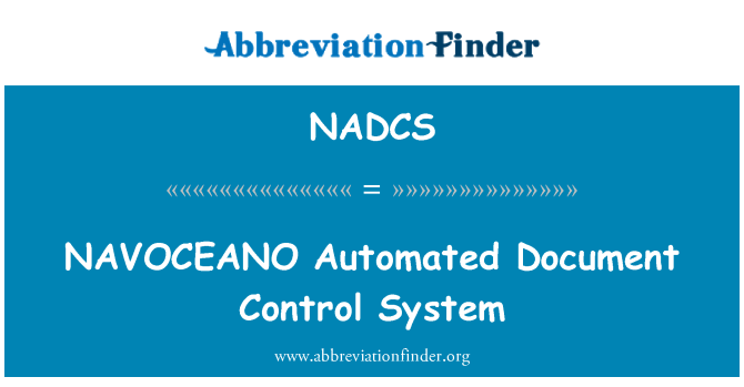 NADCS: NAVOCEANO automatizovaný systém řízení dokumentů