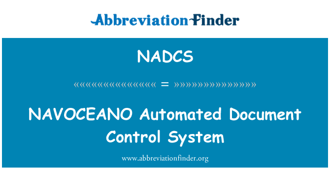 NADCS: NAVOCEANO 自動文檔控制系統