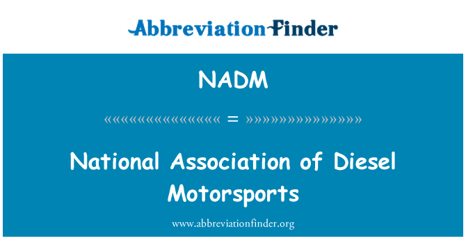 NADM: Národní asociace Diesel motoristického