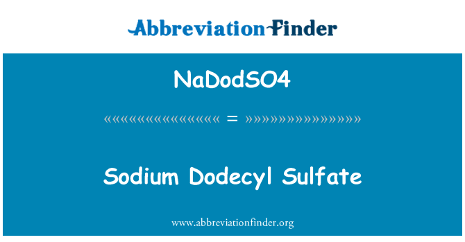 NaDodSO4: سوڈیم دودیسیل سلفیٹ
