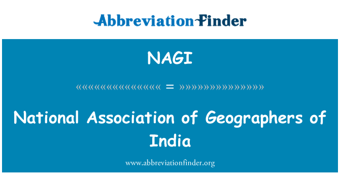 NAGI: National Association of geografer av Indien