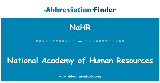 NaHR: Academia Nacional de recursos humanos