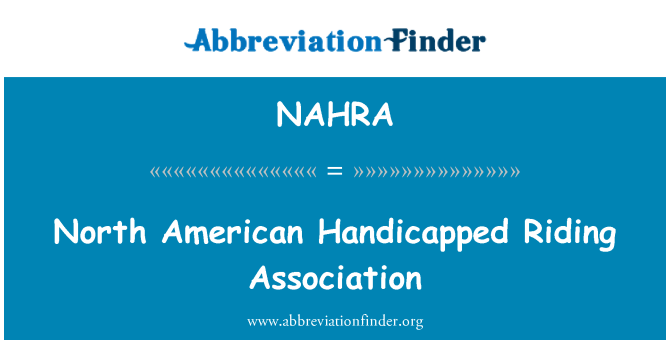 NAHRA: North American Handicapped Riding Association