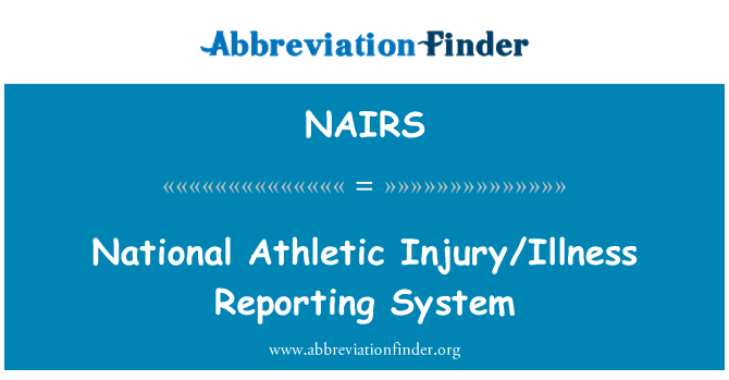 NAIRS: Nazionale atletico infortunio/malattia sistema di segnalazione