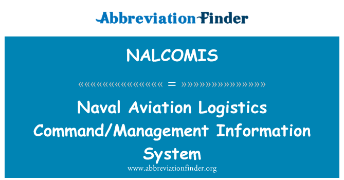 NALCOMIS: Naval Aviation Logistics Command/Management Information System