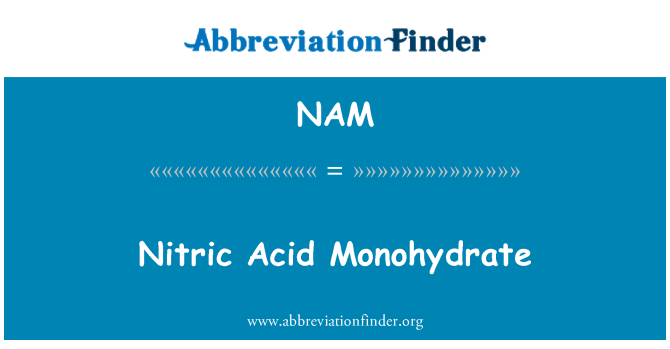 NAM: Monohydrate חומצה חנקתית