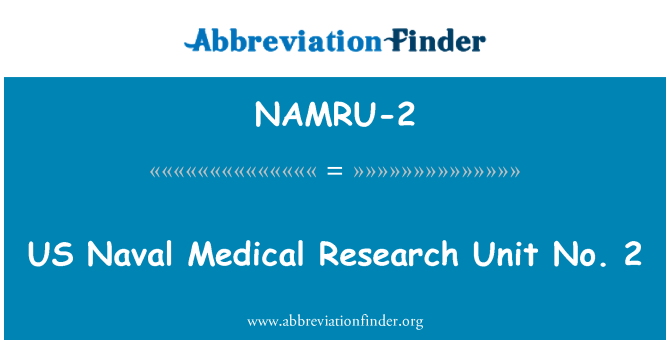 NAMRU-2: AMERICKÉ námořní lékařského výzkumu jednotky č. 2