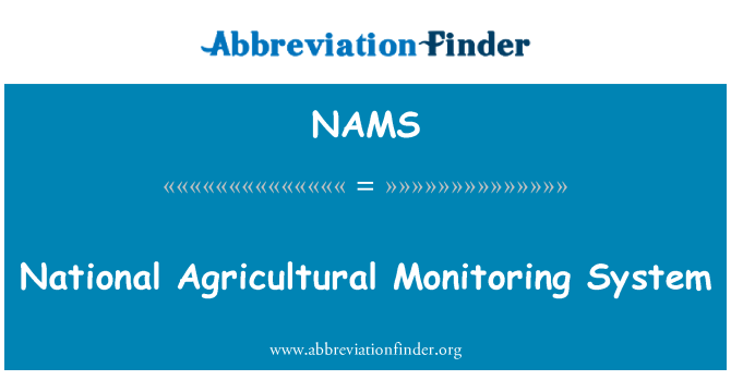 NAMS: Nasyonal agrikòl sistèm Contrôle