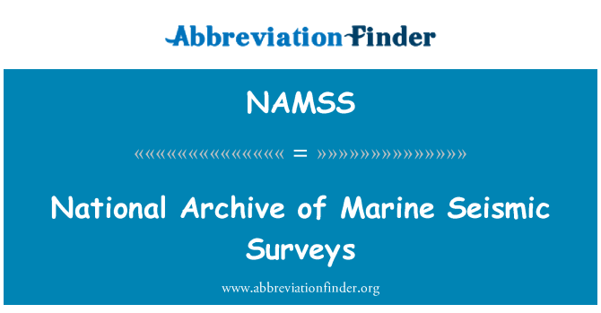 NAMSS: Archives nationales des études sismiques marines
