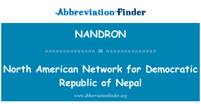 NANDRON: North American Network for Democratic Republic of Nepal