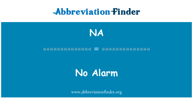 NA: L-ebda allarm