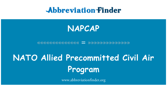 NAPCAP: Program NATO Allied Precommitted civilnem zračnem
