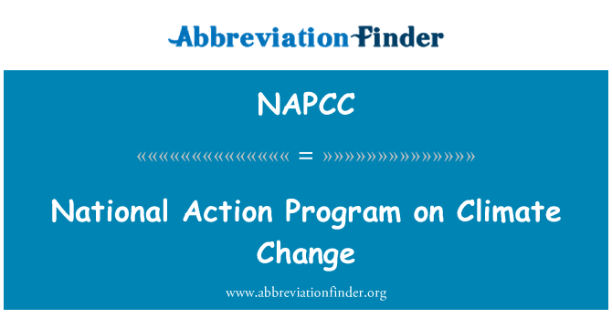 NAPCC: Programma di azione nazionale sui cambiamenti climatici