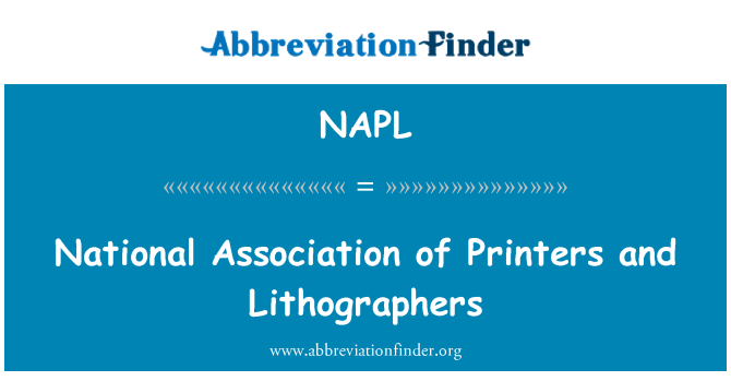 NAPL: Národná asociácia tlačiarne a Lithographers