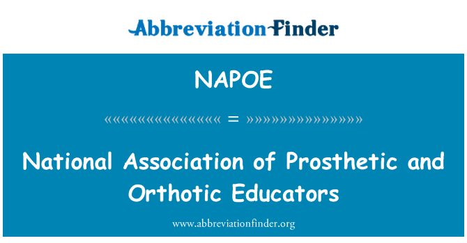 NAPOE: Nacionalno združenje protetičnih in ortopedije vzgojitelji
