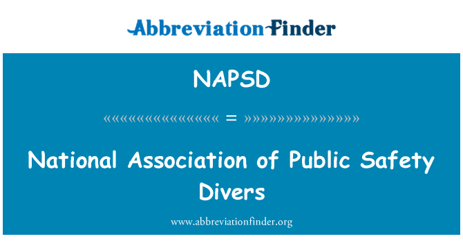 NAPSD: National Association of Public Safety Divers