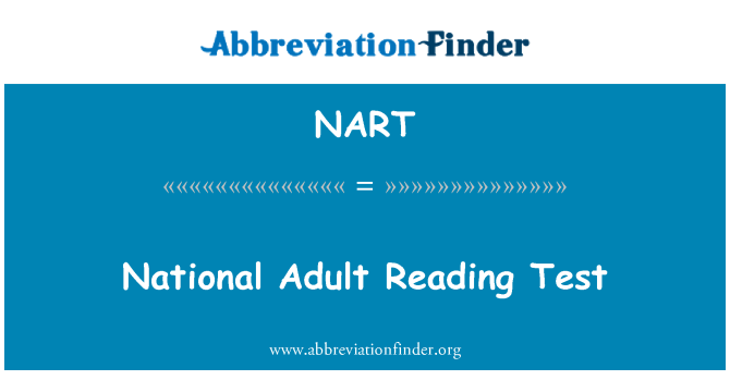NART: اختبار القراءة الكبار الوطنية