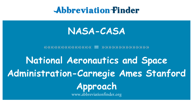 NASA-CASA: National Aeronautics and Space Administration Carnegie Ames Stanford lähestymistapa