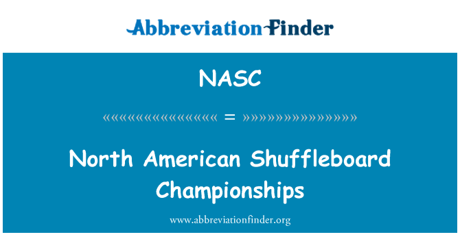 NASC: Nordamerikanische Shuffleboard Meisterschaften