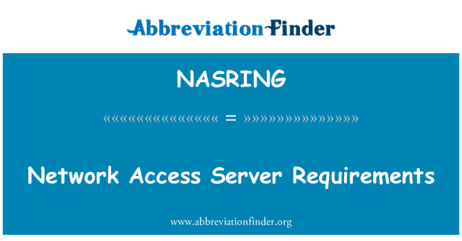 NASRING: Requisiti di Server di accesso rete