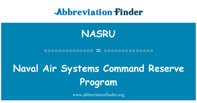 NASRU: Programme de réserve Naval Air Systems Command