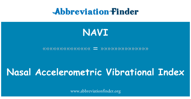 NAVI: Nosní Accelerometric vibrační Index