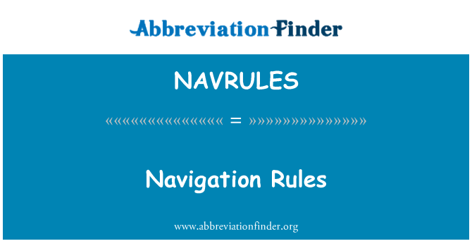 NAVRULES: Règles de navigation