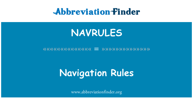 NAVRULES: Schiffahrtsregeln