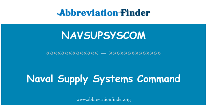 NAVSUPSYSCOM: Naval oskrbe sistemi ukaz