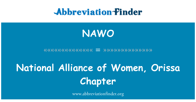 NAWO: National Alliance of Women, Orissa Kapitel