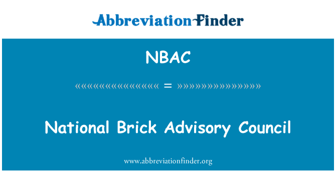 NBAC: National Brick Advisory Council