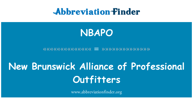 NBAPO: Alliance du Nouveau-Brunswick de professionnels Outfitters