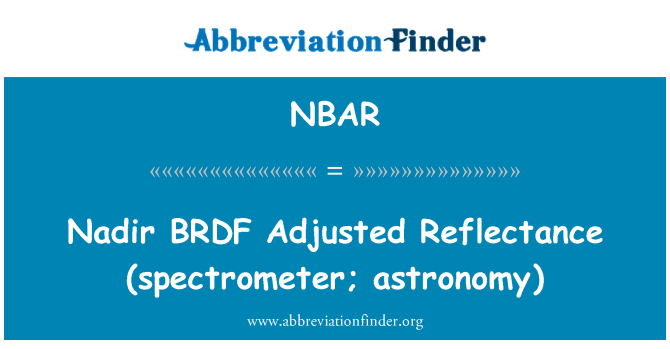 NBAR: どん底 BRDF 調整反射率 （分光計; 天文学）