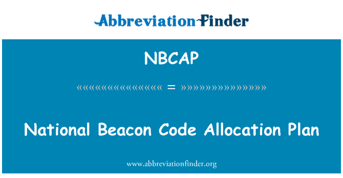 NBCAP: Nationale Beacon kode tildelingsplan