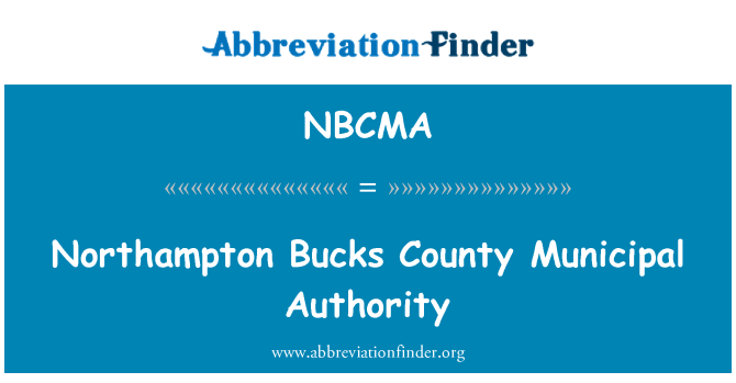 NBCMA: Northampton Bucks County Municipal autoridade