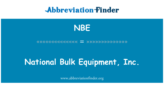 NBE: National lahtise seadmed, Inc