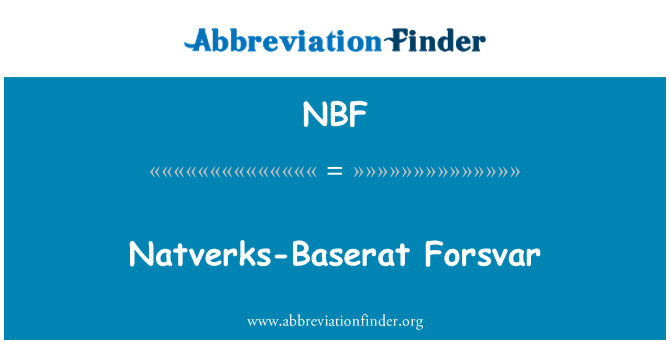 NBF: Natverks-Baserat Forsvar