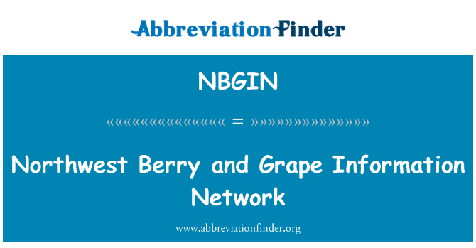 NBGIN: Rete informativa dell'uva e nord-ovest Berry