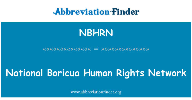 NBHRN: Drepturile naţionale Boricua omului reţea